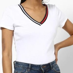 TOMMY HILFIGER Essential White Cotton T-shirt, XS